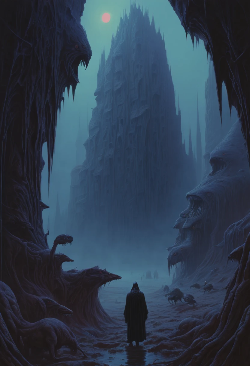 Eerie Place, by Wayne Barlowe, best quality, masterpiece, 8k