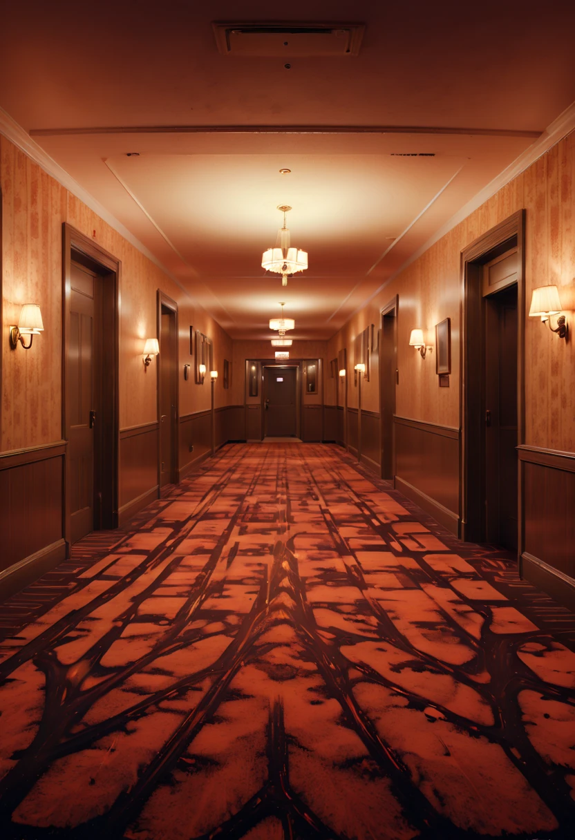 Eerie place, movie "The Shining", panoramic, Ultra high saturation, (best quality, masterpiece, Representative work, official art, Professional, 8k)