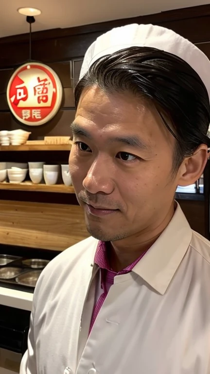 hall々A middle-aged male sushi chef at a sushi restaurant warns customers with bad manners.