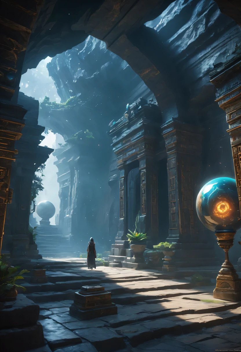 A magical underground cave，Alien civilization ruins，a mysterious tomb，Metal coffin，The Elder Scrolls，a treasure，Bizarre gemstones，破碎的magic器，Cursed Relic，mysterious stone tablet，talking plant，Ghost lamps，door of oblivion，Time hourglass，mirror of soul，Sparkling gold coins，terracotta warriors，curio，cultural relic，alien hieroglyphics，future technology，怪异的magic力量，unknown cosmic energy，eye of control，Scan grid，epic，Magnificent，octane rendering，enhancing，complicated and complicated，（dark），epic8K，fantasy，super detailed，magic，Cast spells，black hole，threaten，ridiculous，abyss，magic圈，excess energy，Science fiction，abysstech，dark energy，ethereal，desolving，perspective，abyss之，Anti-tech，Science fiction，Pure energy，（masterpiece、flagship artwork、official art、main、unified 8k wallpaper：1.3），super detailed，（lifelike、lifelike、照片lifelike：1.37），human development report、ultra high definition、studio lighting、Super fine、sharp focus、Physically based rendering、main、bright colors、depth of field。