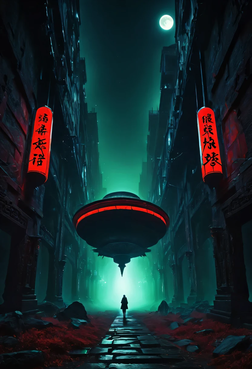 Strange place,it's foggy, Space-time misalignment,reincarnation flip。 turn things upside down,There is no light from the sun or the moon, confusing and ridiculous,nightmare again and again。 Mysterious and unreal,phantom, gothic shadow,shrouded in all directions。 cyberpunk,Neon flashing, City of machinery,The pinnacle of technology。 the dark forest,heterogeneous space, Hidden countless unknown secrets。 it'it's here,Humanity is no longer the master, Forgotten souls wandering in the night。 high-rise building,Steel Jungle, Covered the stars and moon。 it'it's here,time has lost its meaning, Just endless darkness and chaos。 exploring,Unravel the mystery, Facing unknown fears and challenges。 在这Strange place,Look for a silver lining, 或许是唯一能摆脱黑暗哥特与cyberpunk纠缠的方法。Catacombs,神秘的东方Catacombs,Catacombs,majestic、spacious、majestic的景观,Red car suspended in the air,China,dim lights,intricately carved stone walls,The mysterious atmosphere is scary,Supernatural powers。