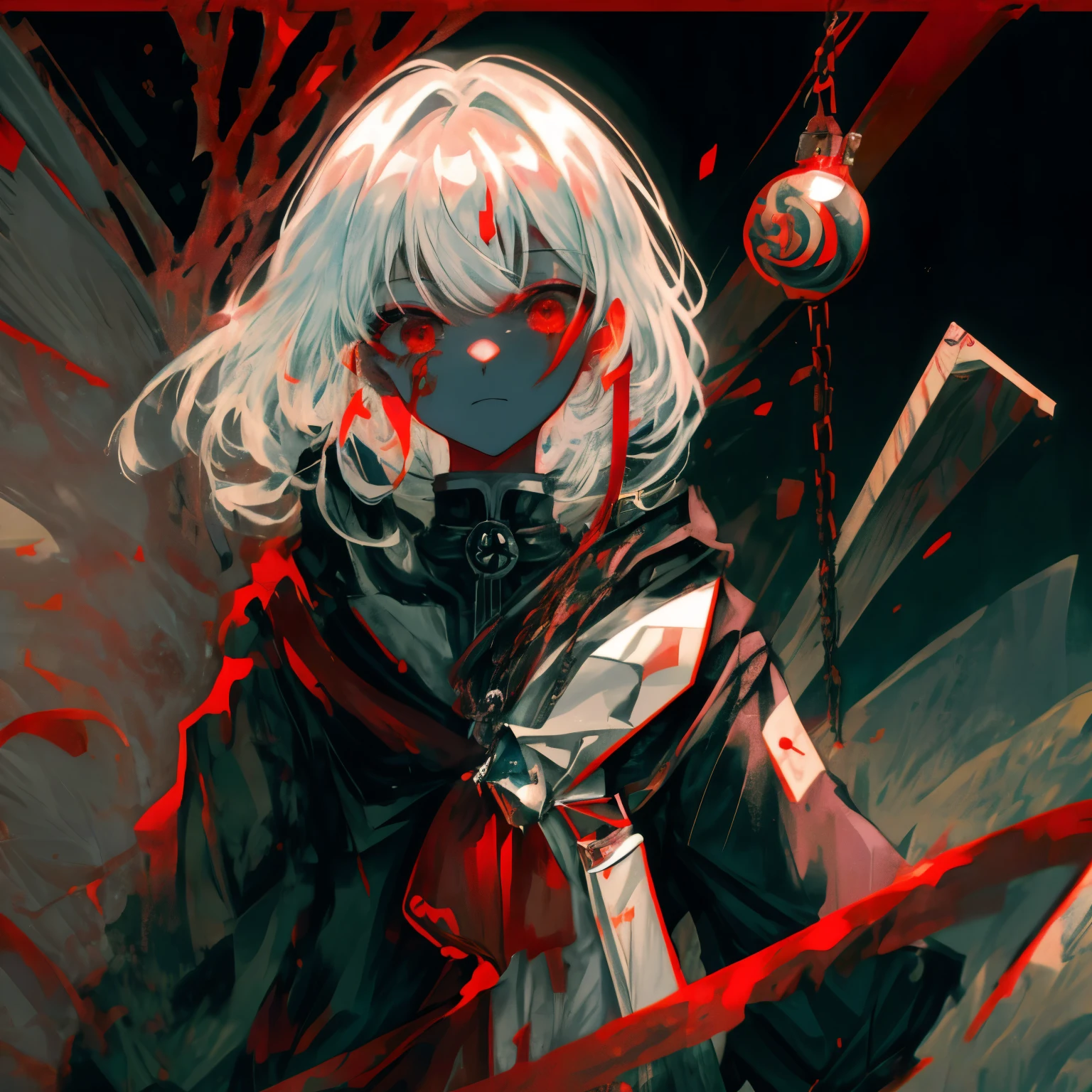 A close-up of one, 大Eye, Eye, Compound, unique student, unusual student,kintsugi, monochrome, radioactive light, anime 2018::1, Red::1, neon color::1,, Detail 1.5, Details, super quality, super graphics, bloom 1.0, ghoul, frustrated, ultra actual, anime reality,anime boy, dark style, human development report, RTX, body breakdown , Detailed face,soft light, author:Xin Haicheng,digital painting,looking at camera", 8k, extra limb,梦幻般的大Eye,vague, smooth and soft skin, Clone the face, Symmetrical,霓虹灯液体从Eye里流出,animation art,photo, cracked face , key: Red, eye Blood, actual, actual light, actual anime, actual shadows, liquid dripping from wood,depression, cloud, Cherry blossoms, lily , 细致的Eye, Eye焦点, eyelash, 蓬松的底eyelash:1.5, pale white face, very Red eyes, The atmosphere is gloomy, scary picture, forest, FOG, neon Red liquid flows from the trees, dark atmosphere, body breakdown, braid, rain, Blood on the ground, fire, 特写Eye,best generation, Super generation, 3000 generations, 2048×2048, facial details, clothing details, Symmetrical balance, tokyo ghoul, ghoul, kintsugi, anime 2020, Water and sky, black hair,Detailed hair, Tokyo ghoul, kintsugi, ghoul, depression art, frustrated, boRedom, sad, cry, pain, Black smoke, Black energy, tentacle, Divine sound, Blood, Blood on the face, sea of Blood, chain, barbed wire, fire, wide camera angle, many small details, lily, Cherry blossoms, licorice, Centipede, black background, hole in body, Die inside, The art of death, lying on the grass, comic style, comic style, Multiple frames, body destroyed, Comic page, 到处都有Eye, 背景中有很多Eye, Ishida Sui's paintings, The Art of Ishida Sui, Ishidaho's style, Two people, fully grown, depression posture, lily flowers grow from the eye and body, artistic pose, Junji Ito Art, twin art, anime boy, kintsugi manga, kintsugi art, Reflection in the water, reflection on surface, 一只由FL制成的Eye