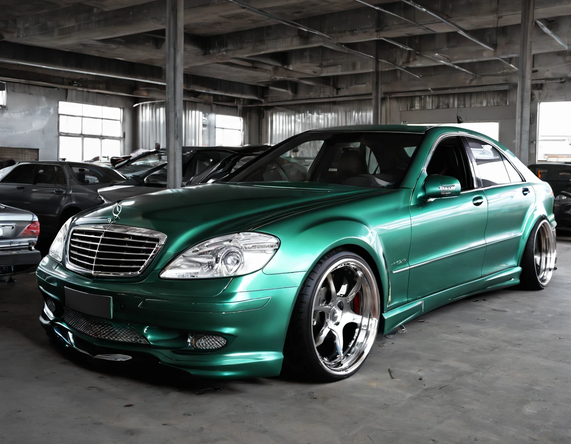 Mastery of tuning a Mercedes S200 in Aquaman style, winner of an international car tuning competition