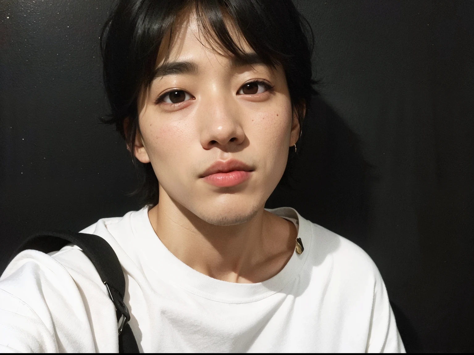 there is a man in a white shirt and black suspenders posing for a photo, Jimin\the full lips, taejune kim, com cabelo curto, Jungkook, Jimin\the right eyelid is swollen, hyung tae, accurate Jimin face, Jinyoung Shin, adorable and pale korean face, Kim Doyoung, Jimin\o nariz grego, Jimin, Sun Yunjoo