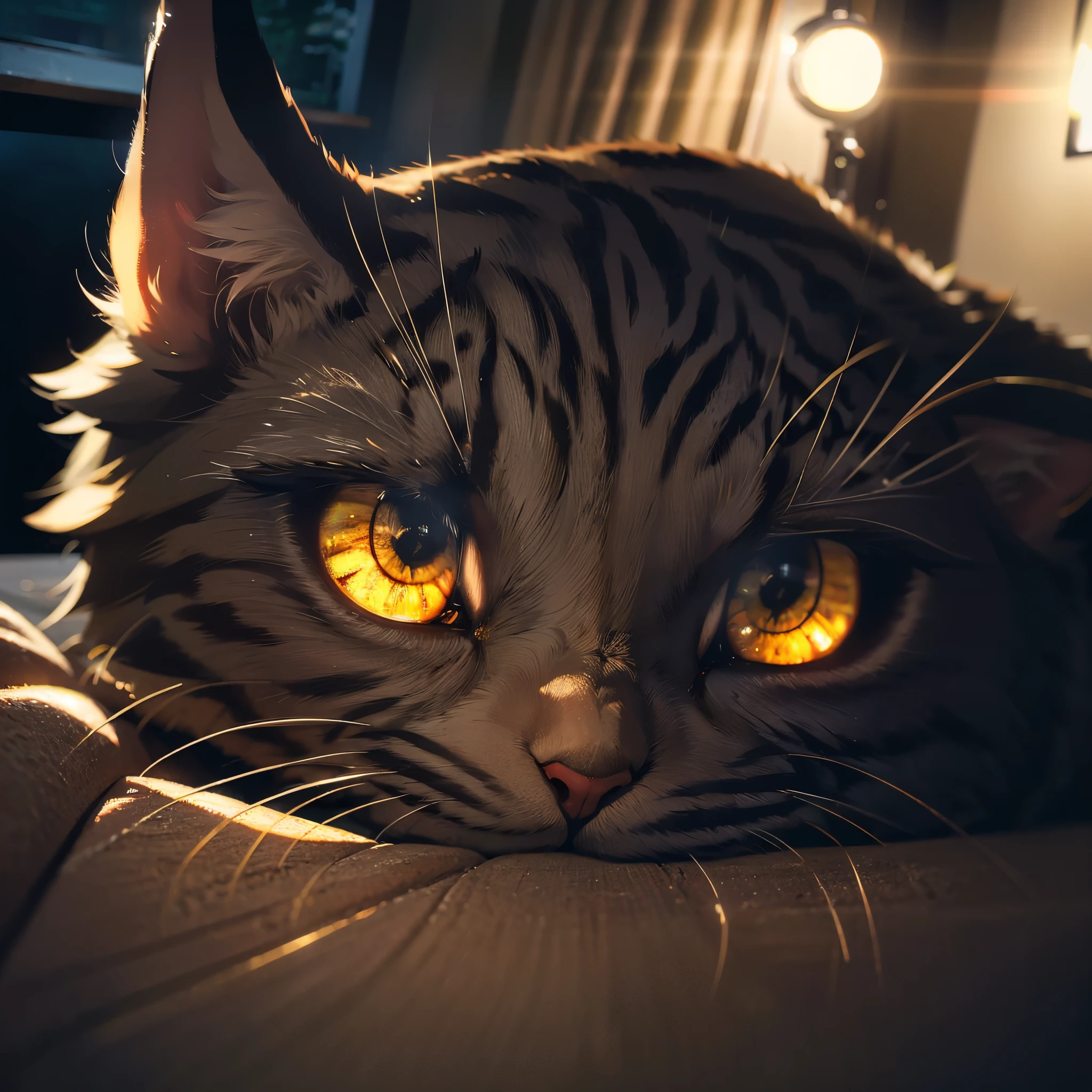 cat, Masterpiece, Best Quality, Extremely detailed, Cinematic lighting, Detailed fur and eyes, 8K, Realistic, award winning, a  photo of a