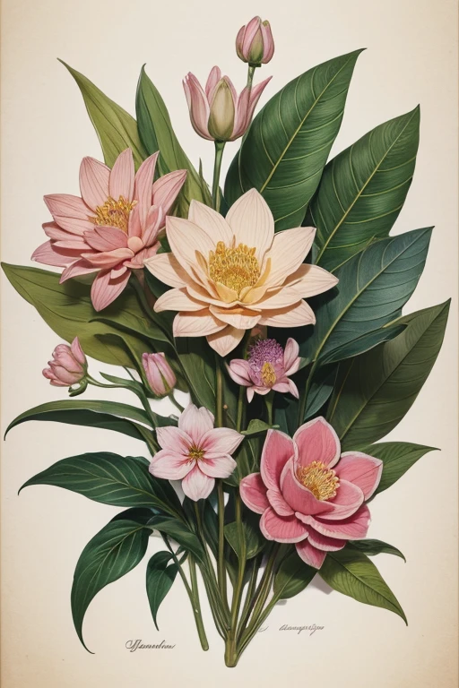 best quality,ultra-detailed,illustration,botanical illustration,exquisite flower details,vibrant colors,realistic leaves and petals,accurate botanical representation,aesthetic composition,natural lighting,high-resolution,artistic style,vector graphics,meticulous line work,delicate textures,blend of realism and artistry,botanical beauty captured,botanical specimen study,scientific accuracy,detailed botanical textures,botanical ,botanical artistry.