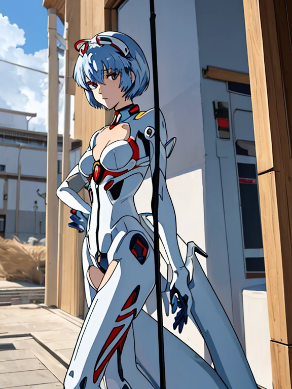 rei ayanami,traje de enchufe,
(Mejor calidad, obra maestra, foto cruda,ultra detallado:1.2), Solo,mirando al espectador,