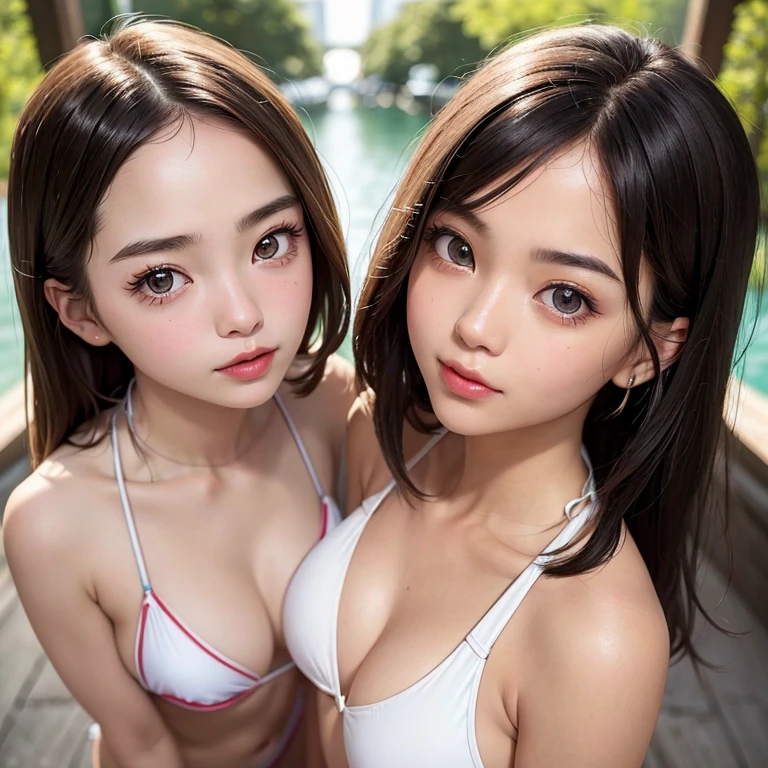 (Masterpiece: 1.2), (Best quality: 1.3), Japanese, (Cute face: 1.5), 25 years old, (Symmetrical clear eyes: 1.3), Shining eyes, Gazing at viewer, (Bikini: 1.4), High-definition, Sun-kissed skin, Delicate features, Bright colors, Vibrant textures.

She is an image of exquisite beauty, captured in the highest quality for all to behold. With her cute, expressive face and symmetrical, clear eyes that seem to shine with an inner light, she turns to gaze directly at the viewer. Her youthful