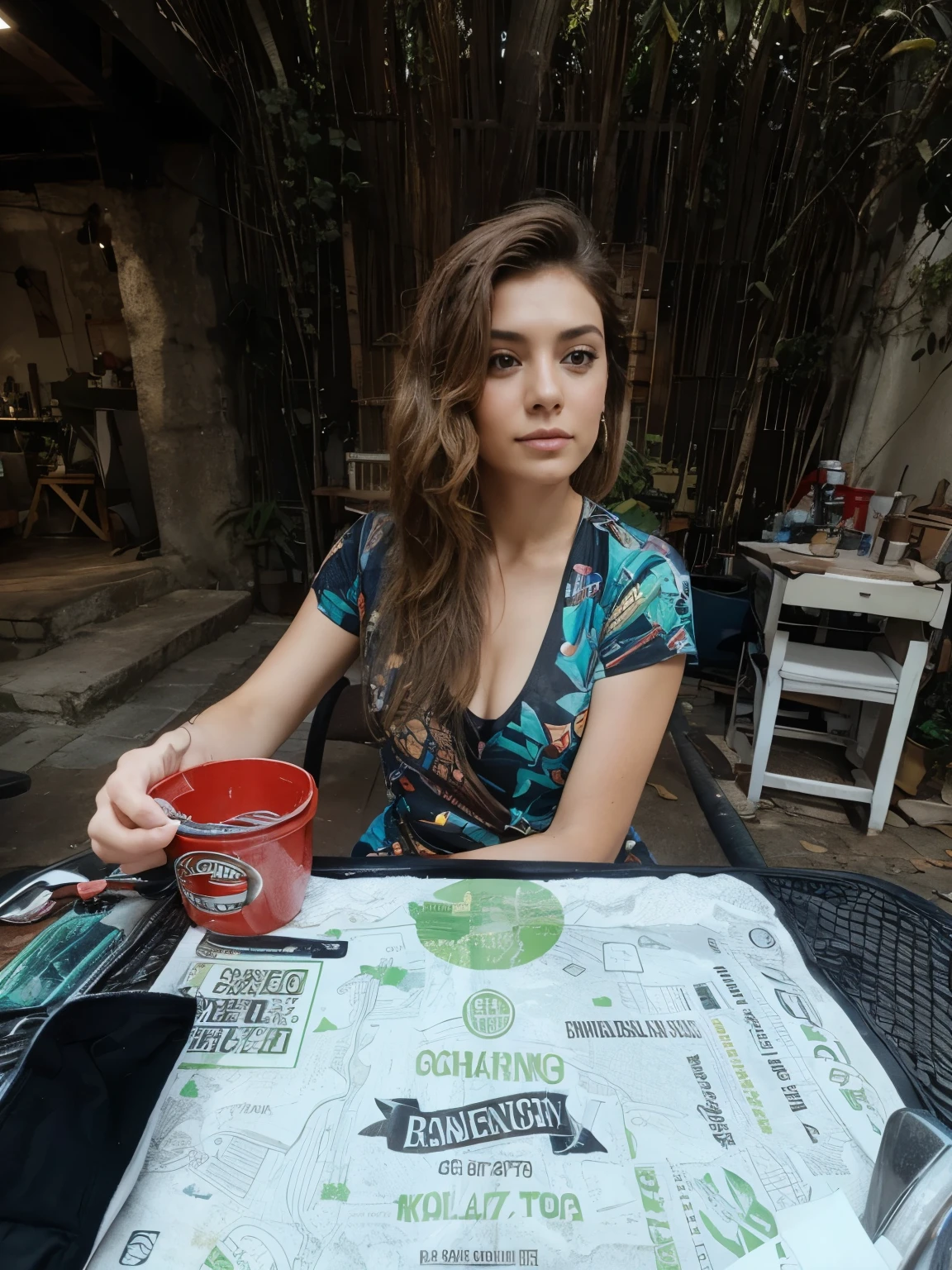 Ponla sobre una moto con un short corto y top