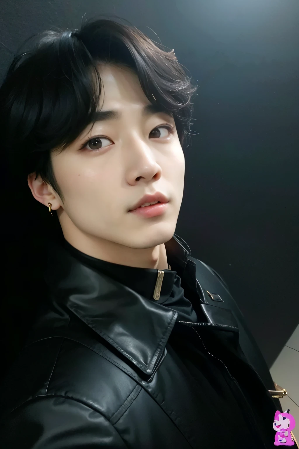 arafed asian man with black jacket and black tie posing for a photo, Jungkook, Jimin\the full lips, Jimin\the right eyelid is swollen, Yoongi de cabelo preto, hyung tae, Jinyoung Shin, Jimin, adorable and pale korean face, park Jimin, your eyes seem wise, taejune kim, ✨🕌🌙, BTS, Jung Jaehyun
