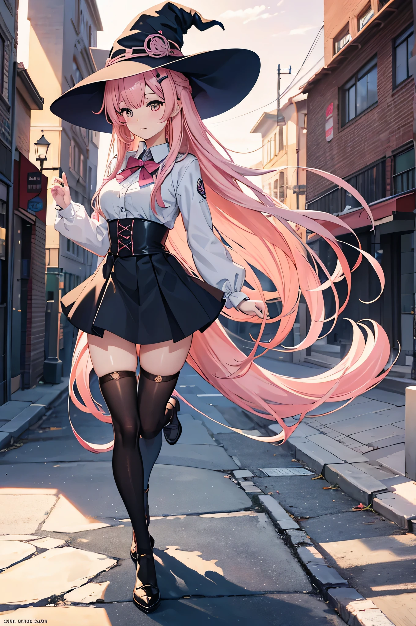 Anime girl, Witch, light pink hairs, perfect body, 4k, 2k, mastepiece, ultra hight quality, best quality,