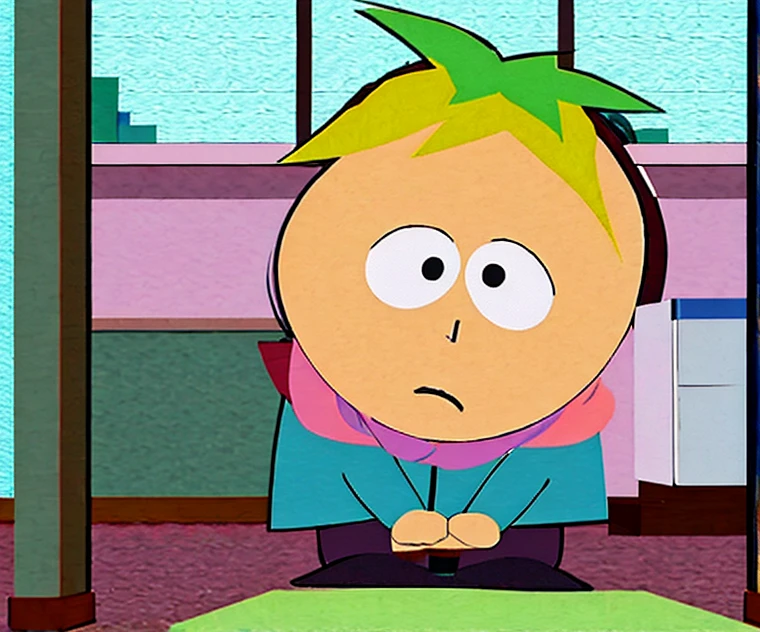 Butters Stotch get sad and Cry sitting on Toilet in Bathroom 