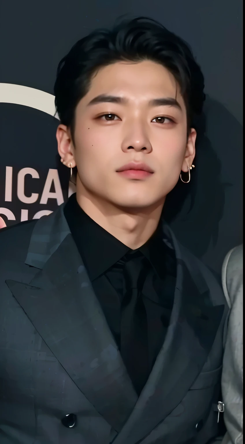 Two Asian men in suits posing for a photo on the red carpet, Jungkook, taken at the beginning of 2020, tirada no final de 2010, cai xukun, Jimin\the right eyelid is swollen, hyung tae, artista coreano, taejune kim, Retrato de Jossi do Blackpink, Yanjun Chengt