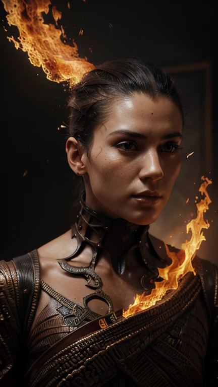 A man made of fire from his feet to the top of his head, intricate heat distortion designs, elegant focus, highly detailed and sharp, art by Artgerm and Greg Rutkowski and WLOP, dark fantasy, 3D rendering, typography, portrait photography , conceptual art, wildlife photographyv0