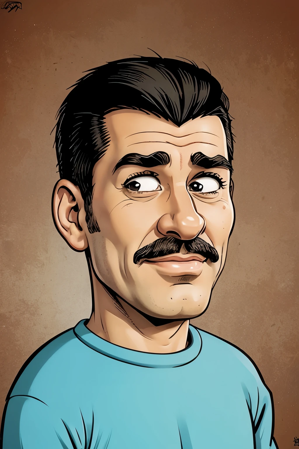 man 50 years old cartoon European
