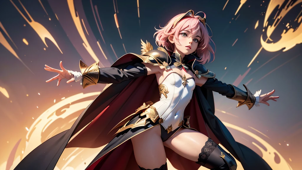 Astolfo is a boy with an androgynous appearance and well dressed.. Beautiful beyond all comparison, ele afirma que seus enfeites de cabelo, que parecem algo que uma princesa usaria, are a "irresistible proof of friendship" que ele usa para restaurar a paz ao seu aliado depressivo e louco, Roland . [1] His appearance is contrary to the legend of being considered the most beautiful among the Twelve Peers of Charlemagne and, embora extremamente inesperado, It is natural for legends to be distorted. Ele se veste propositalmente "de " porque gosta de coisas fofas. [8]

Her armor consists of black underwear that ends in a dress and stockings with greaves., manoplas e protetores de quadril com uma faixa vermelha central e detalhes dourados na parte superior. He also wears black bows on both sides of his head and a cape that is white on the outside and red on the inside with a furry white collar.

