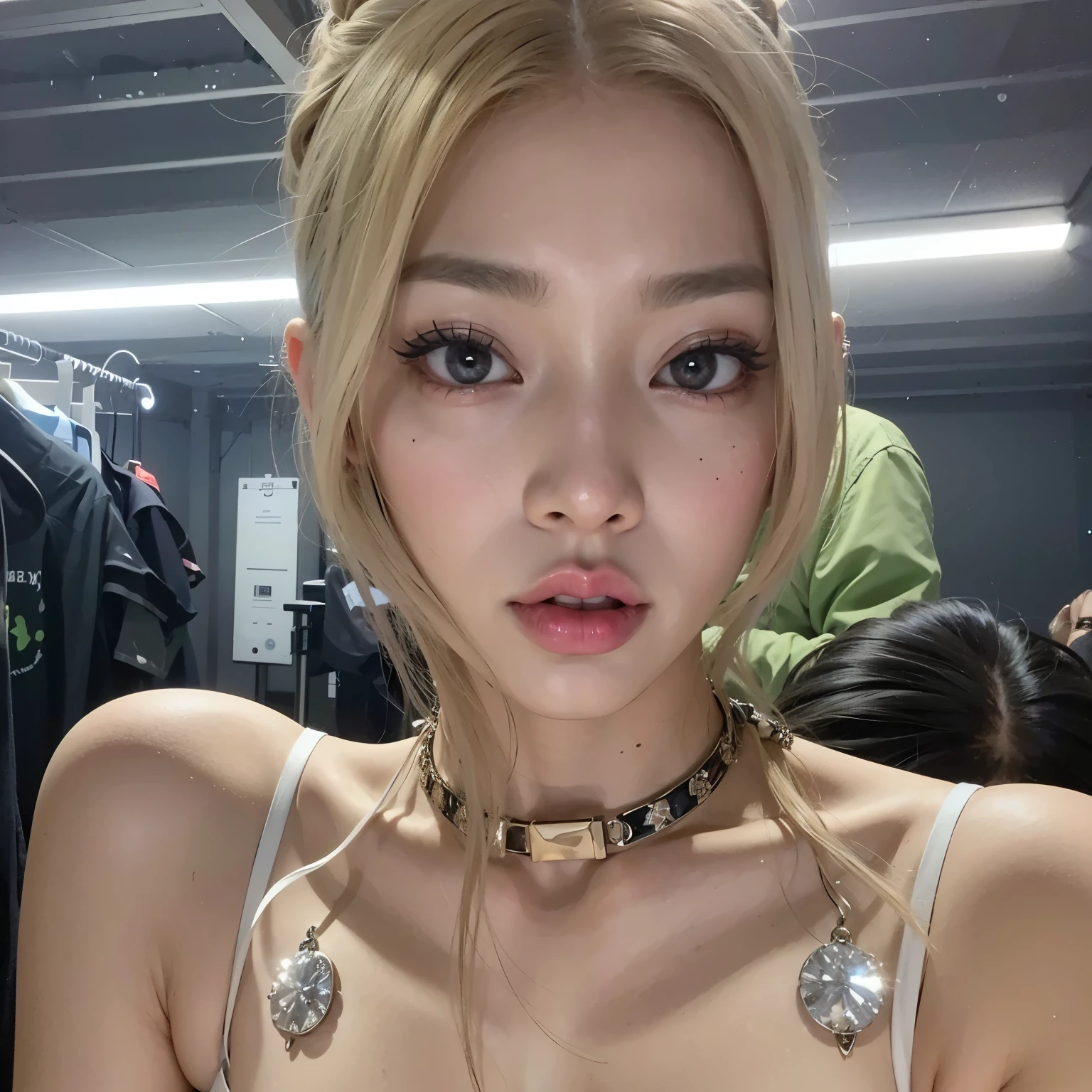 Mujer araffada con un estrangulador y un collar en el cuello., parque roseanne de blackpink, jossi de blackpink, heonhwa choe, jennie rosa negro, Jinyoung Shin, sol yunjoo, portrait of jossi de blackpink, Lalisa Manoban de Blackpink, TaeJune Kim, cruel korean gothic girl, Lalisa Manobal, CL, usando gargantilla