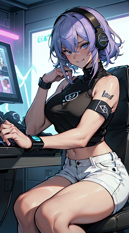 Highest quality、Ultra detailed high resolution Unity 8k wallpapers、Detailed perfect anatomy horny NSFW (((dj))) ((Obscene))(((high tech,suit))) Beautiful breasts, Beautiful areola, Big Ass, Ample breasts (((Hollow Eyes))) Gray Hair (((Strong penis、long、Huge、pound、penis)))