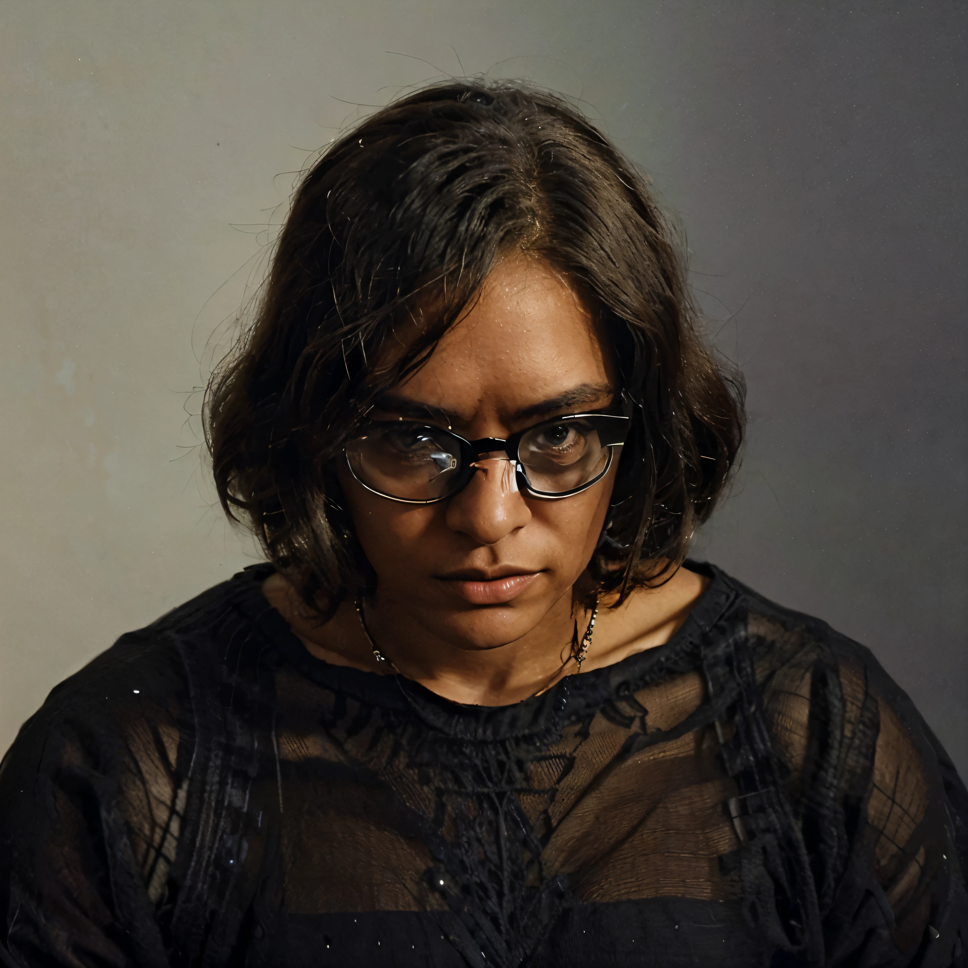 black philosopher, melancholy look, cabelos grisalhos, dress with technological treja, futurista, Copos, olhar triste, perplexo, realista, de Copos, negro, philosopher, de Copos, deep and poetic look 