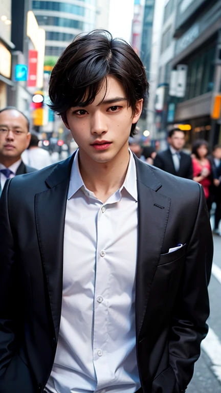 hire, sunlight, backlight, ((cinematic light, ray tracing)), (masterpiece),((very detailed)), (very detailed CG 일러스트레이션), (best quality:1.2),(man 1명:1.2),high quality texture, intricate details, detailed texture, high quality shadows, realistic representation of faces, Detailed beautiful delicate face, fine beautiful delicate eyes, brown eye pupil, perfectly proportioned face, depth of field, aspect,20's, shiny lips, perfect body, separate_image, Focus only, (black hair), (((Short hairstyles))), (finely detailed beautiful eyes and detailed face), light source contrast, 21 years old, Tokyo street background, suit style, Tailored Suits, relationship, pocket square, Formal attire, man. 잘생긴 man. 한국 man. Idol style. Full body view,