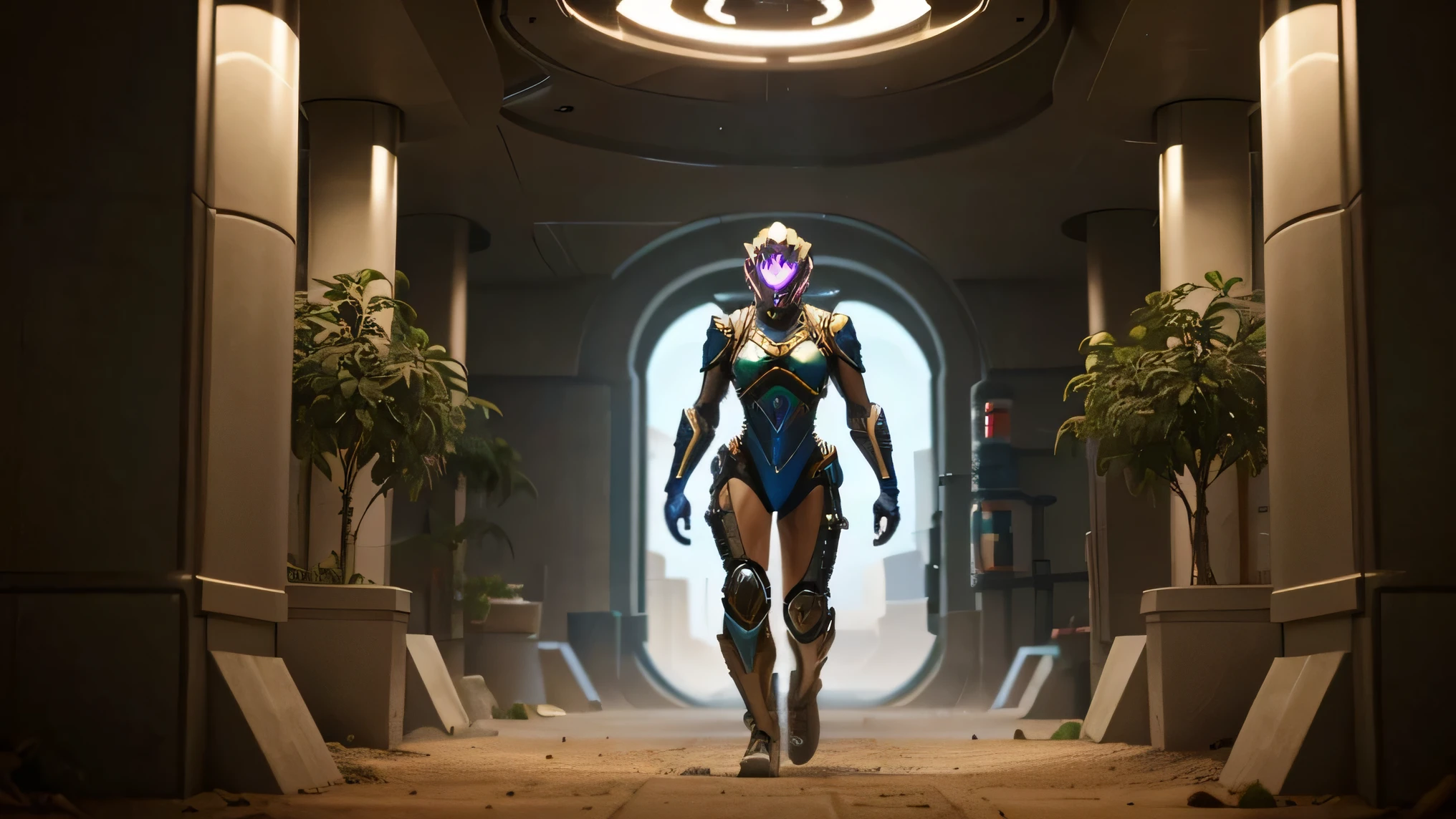 The intelligent inhabitants of Xyron are the Zyrites, a robust mechanical hybrid race adapted to the planet's adversities. They built their underground cities to escape the scorching heat and sandstorms.. They use advanced technology to purify water and grow food in controlled environments.