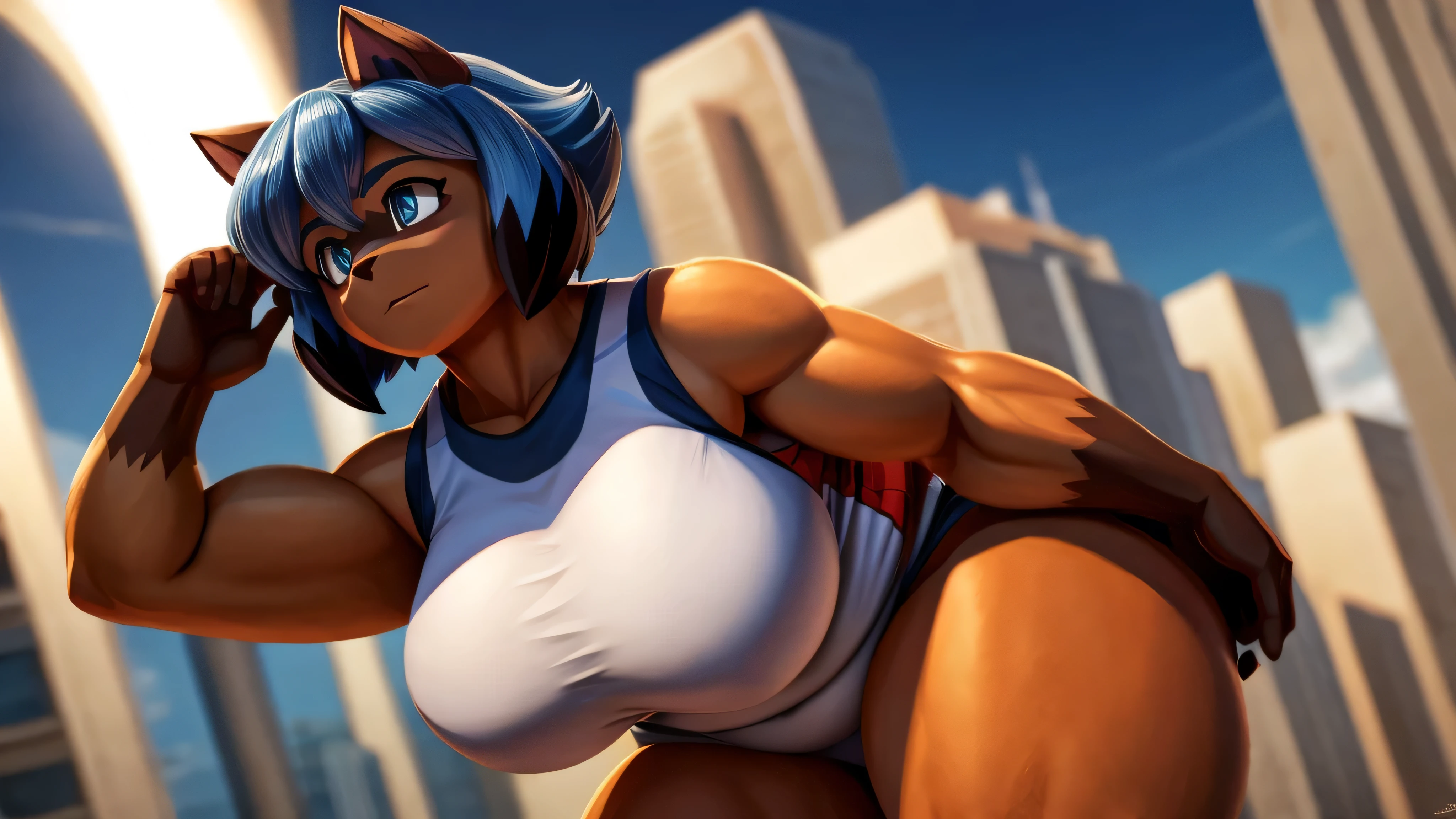 peludo michiru kagemori, pele do corpo, curvando-se, wearing standard sportswear, mostrando bunda, cabelo azul, cabelo em dois tons, corar, olhos brilhantes, reflexo de lente, de cima, melhor qualidade, high resolution, curvado, muito gordo, quadris largos, enorme, coxas grossas e macias, muito gordo flabby arms, Realistic lighting, alto detalhe, Rosto detalhado, sombreamento realista, rolos de gordura, tamanho enorme, gigantic enorme breasts overflowing with fat, decote enorme, pesado, mais tamanho, everything is fat, textura macia, lindos olhos grandes, semi-realista, dynamic angle, pattern clothes, muito gordo, SSBBW