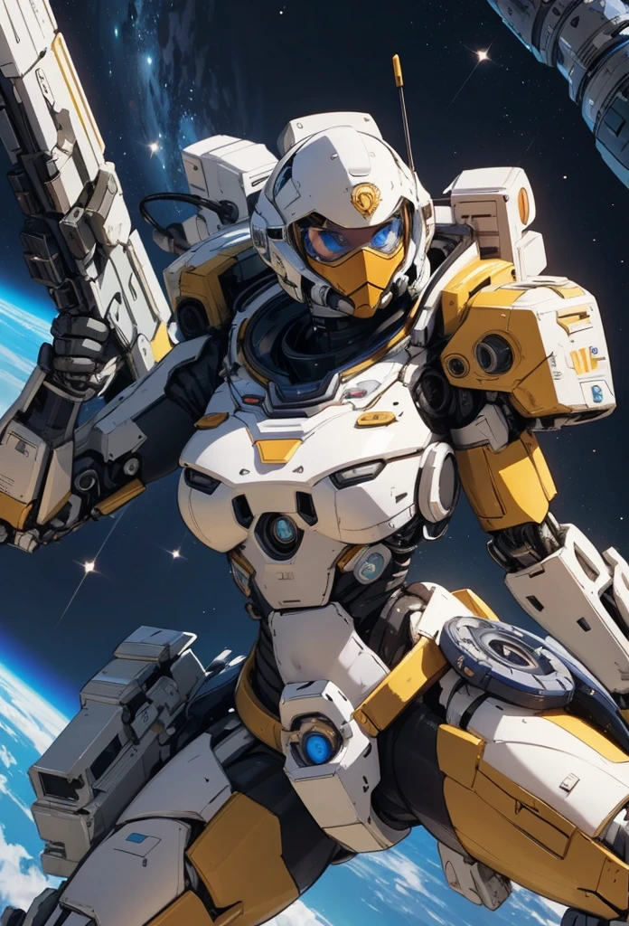 ((Highly accurate drawing in every detail)Extremely precise depiction)[High resolution],(detailed illustrations,とてもfineで緻密な描画,Delicate drawn lines with tempo,Realistic texture expression),[color traced main line],(Space Battlefield [Space Mobile Fortress]),[solo],HENTAI (((ANIME) BIONICGirl) Beauty  ((muscular) [Plump])) (Astronauts Cyborg) [Space Marine Corps Military [MASCHINEBODY]],Bullet Belt Javelin [[Firearms, Machine Guns, Bazookas] Saber Rifle ][[Rocket Pack]],Zero Gravity Front,gravure [[White Devil] [Outer space combat]] Battle Damage,[retro future],(intricate and beautiful decoration [Dense detail]),(Fine and beautiful skin expression [transparency]),Precisely drawn eyes[完璧な目のdetailed(Iris drawn in minute detail)(Beautiful eyes like jewels)],[eyes light[Pinpoint lighting for the eyes]],[long and beautiful eyelashes],[precisely drawn hair [美しく艷やかな髪のdetailed]],(完璧な手のdetailed [Beautiful fingers with no damage [beautiful nails]]),(perfect anatomy(perfectly balanced proportions))[[full body portrait]],[[Design built to the highest level]][ideal color coordination(Accurate simulation of light and material interactions)],([Precision Detail](detailed,高fine)),[Visual art that tells a story],((highest quality)fine[[High density drawing]])(4K Quality).