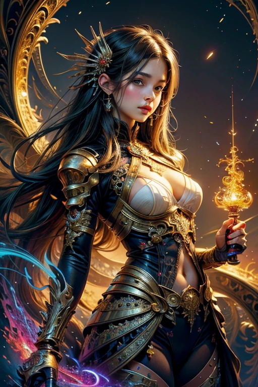 (masterpiece, top quality, best quality, official art, beautiful and aesthetic:1.2), (1girl), extreme detailed,(fractal art:1.3),colorful,highest detailed