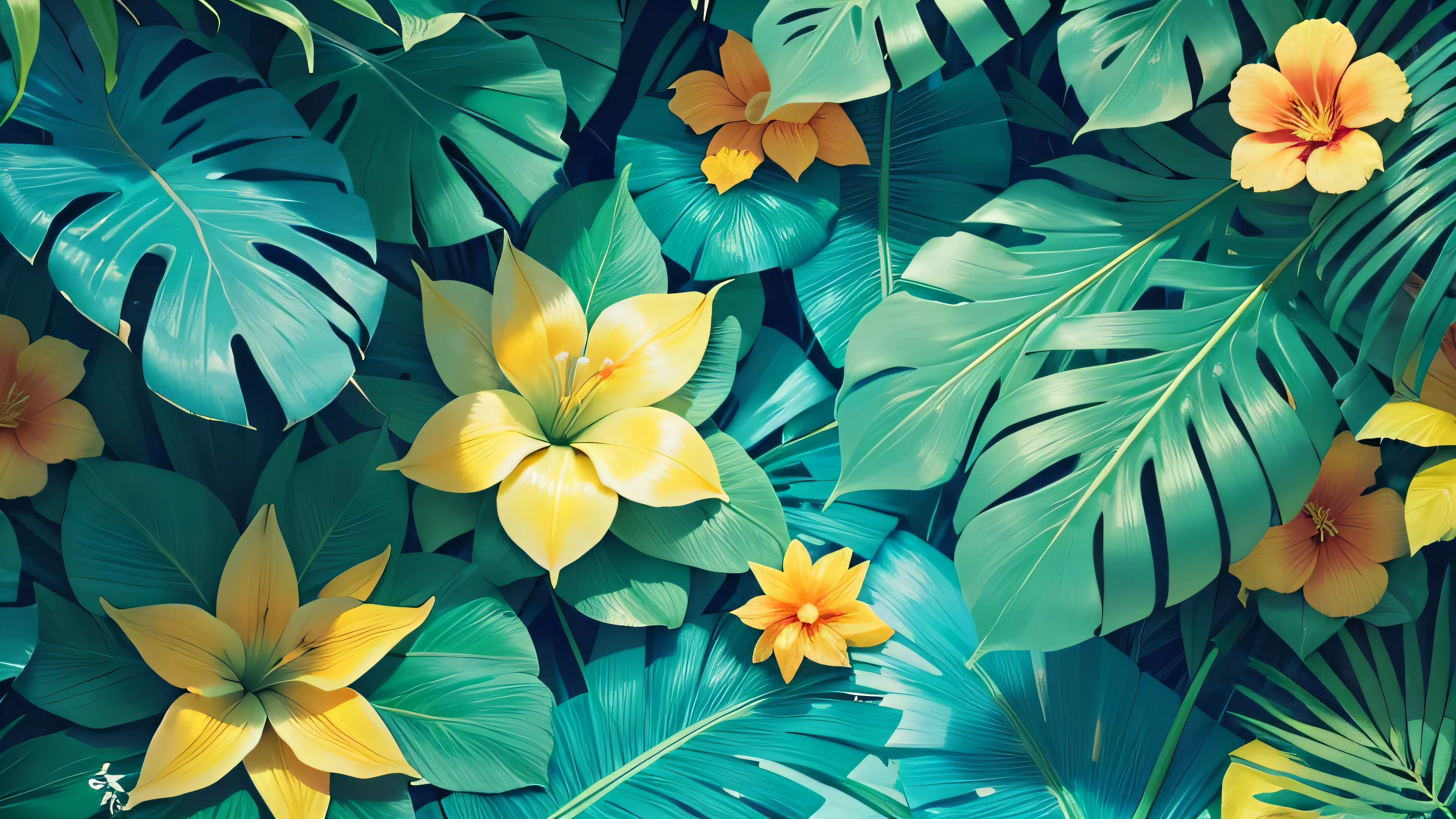 tropical, tropical mood, tropical atmosphere, a plant, tropical, Tropical paradise, tropicalism, tropical style, tropical flowers, tropical jungle, Tropical plants, (tropicalism), tropical forest, Tropical undertones, Tropical atmosphere, tropical climate, inspired by Eden Box, elegant tropical prints, Tropical leaves, tropical background, realistic flower, (((blue color scheme)))