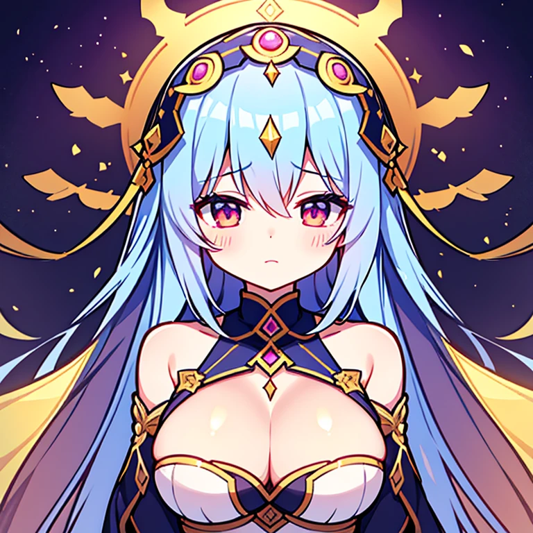 Please use AI to draw an illustration that expresses the divine image of Dalilas enveloped in deep pleasure.。her sensual appearance and clothes、express a mysterious atmosphere、Please create a description that makes you imagine the moment of climax in the dark.。