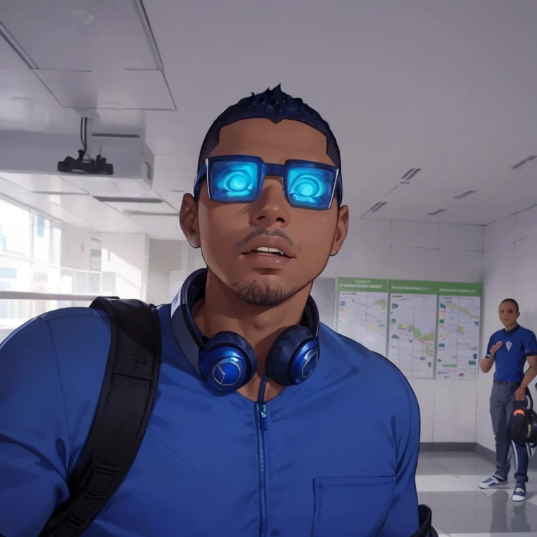 arafed man wearing blue shirt and blue headphones in a building, profile photo, caio santos, andres rios, victor maristane, david rios ferreira, carmelo blandino, ronaldo luis nazario de lima, profile pic, dan dos santos, christian orrillo, joseph moncada, ronaldo nazario, danilo torres, manuel sanjulianblue