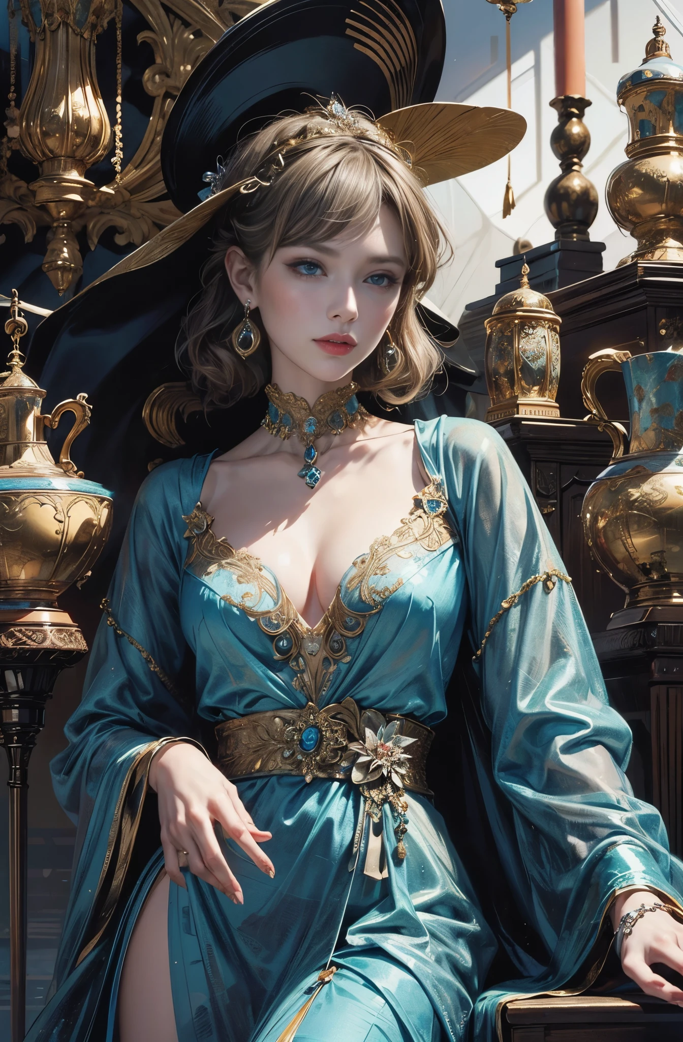 A beautiful young woman standing elegantly, Delphine Seyrig, inspired by Fenghua Zhong, wallop style, Style Ivan Talavera and Artgerm, wallop and art germ, art germ style, inspired by Vincent Lefevre, Gwaites style artwork, artgerm and wlop, figurative art, Beautiful and expressive paintings, Beautiful artwork illustration, wonderful, cool beauty, highest quality, official art, perfect composition, perfect angle, best shot, female solo, sharp outline, melancholy, nostalgia, romantic, Eyes without pupils, color eye, ideal anima, unforgettable woman, monologue, The present blends with the past, 1960s Paris