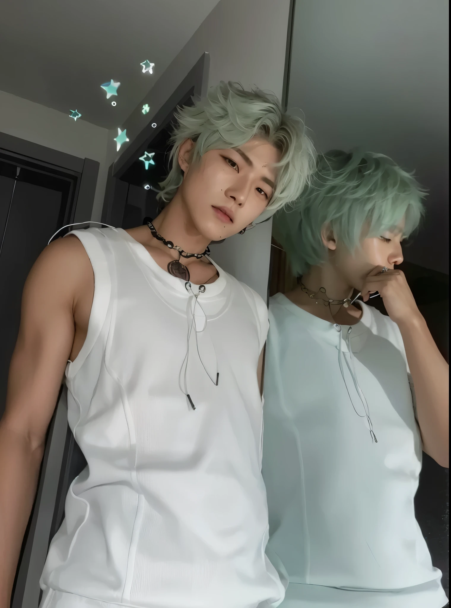 Hyunjun hur actor y idol de kpop mas realismo en el cabello y ropa.