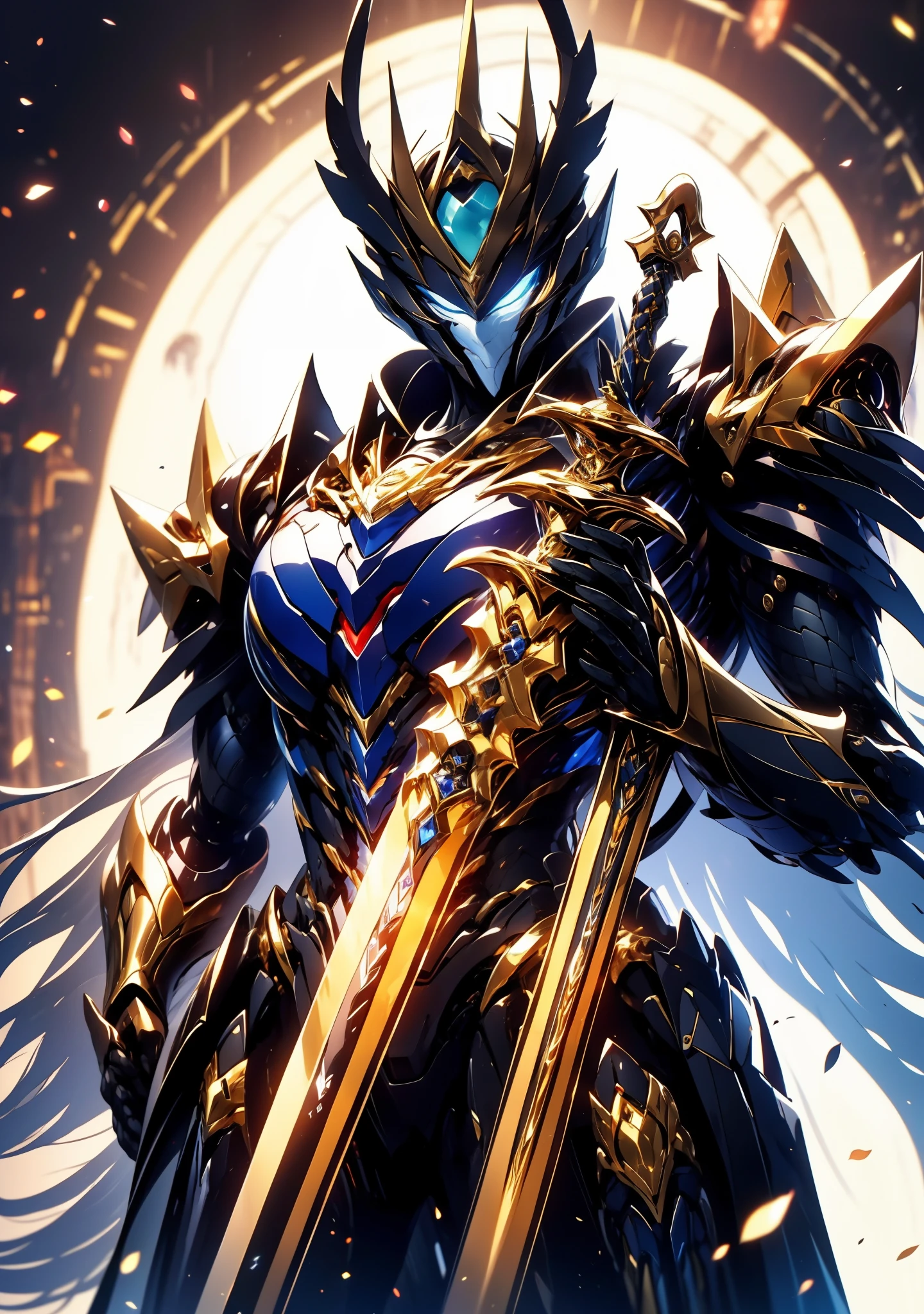 Super wide shot, Foto frontal de cuerpo completo,mecha male orc，Sentado en un trono , pose combate, Orejas de animales negros，dragon tail，dragon wings， capa，Estilo Emperador de Jade,《Los colores del mech son blanco dorado y plateado.》，（《Sosteniendo la espada Xuanyuan》，The sword is full of futuristic technology，），（Mecha de cuerpo completo）, keqing del impacto genshin, (obra maestra) ， la mejor calidad， alta calidad，Armadura de oro negro，movie lighting， （Futuro exquisito）， Hermosa y hermosa， ultra detallado， great composition， flotante， profundidad de campo， （CG muy detallado，Fondo de pantalla de unidad 8k）， （Hermoso fondo de detalle）， dramatic lights， GOGETTA， mecha，la mejor calidad，ultra high resolution，Peleando，fuego，oreja de bestia，Model design