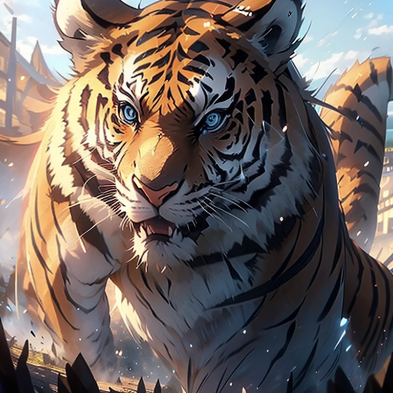 ((highest quality,8K，16k, masterpiece: 1.3)), super detailed, Girls, group, highest quality,Depth of bounds written,(blue eyes:1.1),beautiful delicate shine , (sacred costume:1.3),(combat stance:1.3),(riding a tiger:1.3),inflammation （inflammation:0.8），perfect composition，Unconventional angle (perspective: dramatic)，It's like a movie，sense of presence，Inspiration，visual depiction，sparks