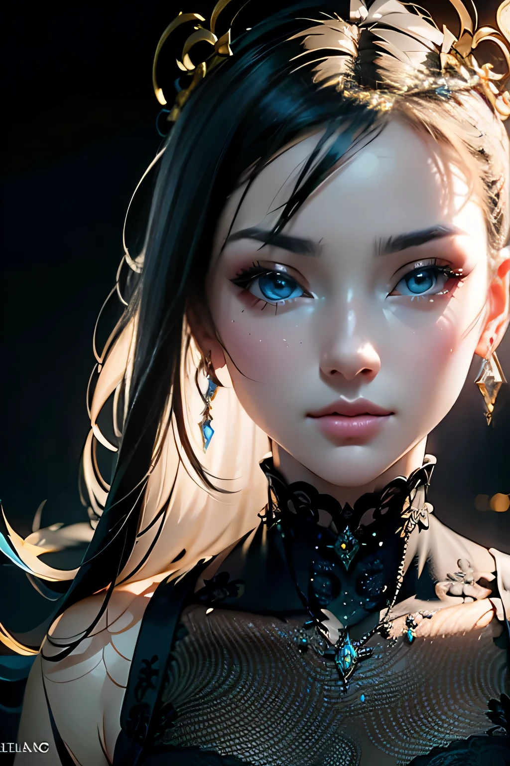 Character sheet, ultra-detailed complex 3d rendering with porcelain profile of Vietnamese character, maximalist beautiful studio soft light, rim lighting, vibrant details, lace, hyper-realistic, hand, facial muscles, electric wires, microchip, elegant, beautiful background, octane, H.R. style giger