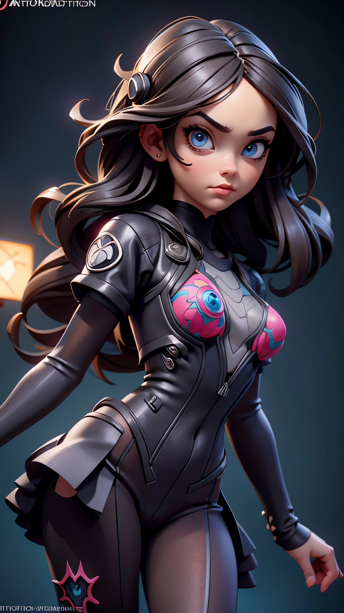 best quality, masterpiece, symmetric highly detailed eyes, girl, highly detailed background, trending on (artstation:1.46), hyperrealistic, cinematic lighting, studio quality, 8k resolution, masterpiece, in the style of Pixar, by Tristan Eaton Stanley Artgerm and Tom Bagshaw