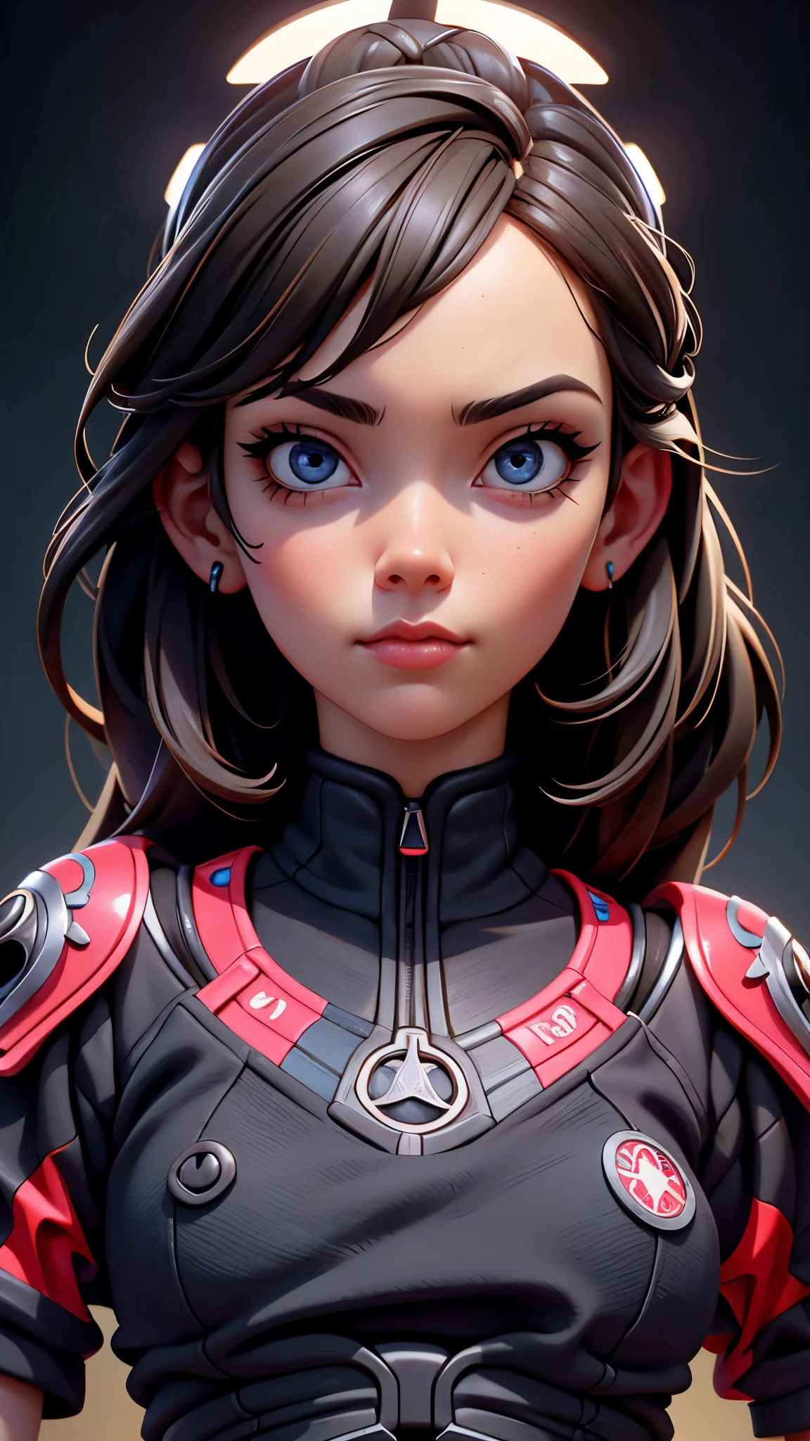 best quality, masterpiece, symmetric highly detailed eyes, girl, highly detailed background,  trending on (artstation:1.46), hyperrealistic, cinematic lighting, studio quality, 8k resolution, masterpiece, in the style of Pixar, by Tristan Eaton Stanley Artgerm and Tom Bagshaw