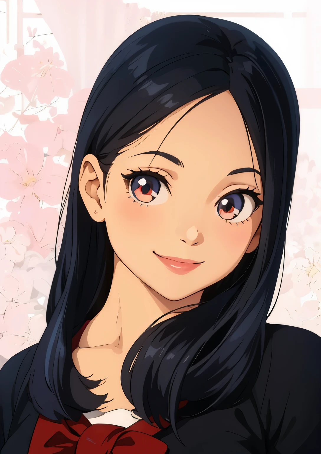 A girl,smiling, looking at viewer