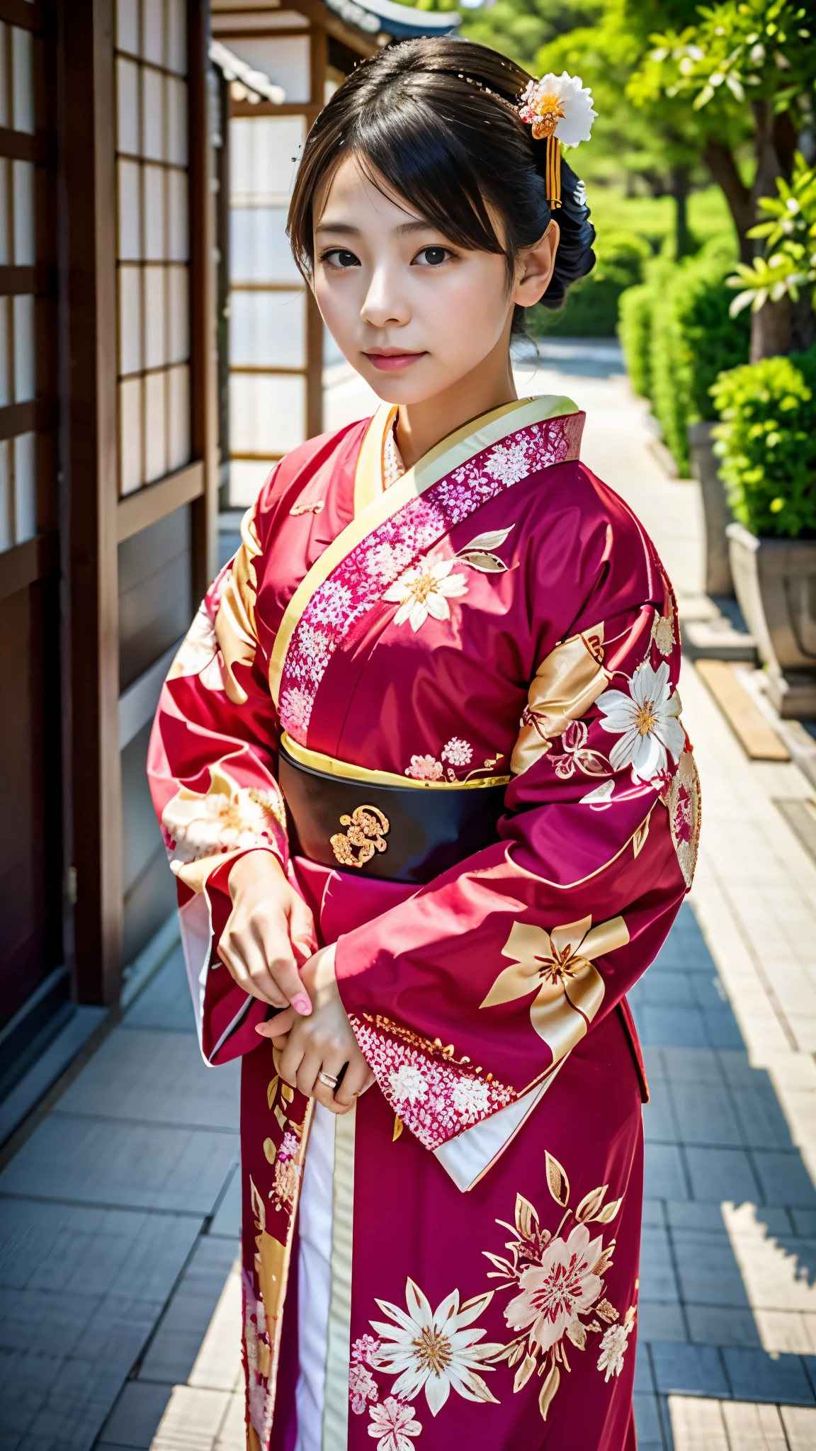real、8k、arafed asian girl in kimono with a flower in her hair, in kimono, portrait of a japanese teen, like々しいjapanese girlの, traditional japanese, in kimono, japanese girl、 wearing a kimono, japanese kimono, Japanese style, wearing a kimono, wearing royal kimono, japanese woman, shikamimi, 美しいjapanese girlの顔