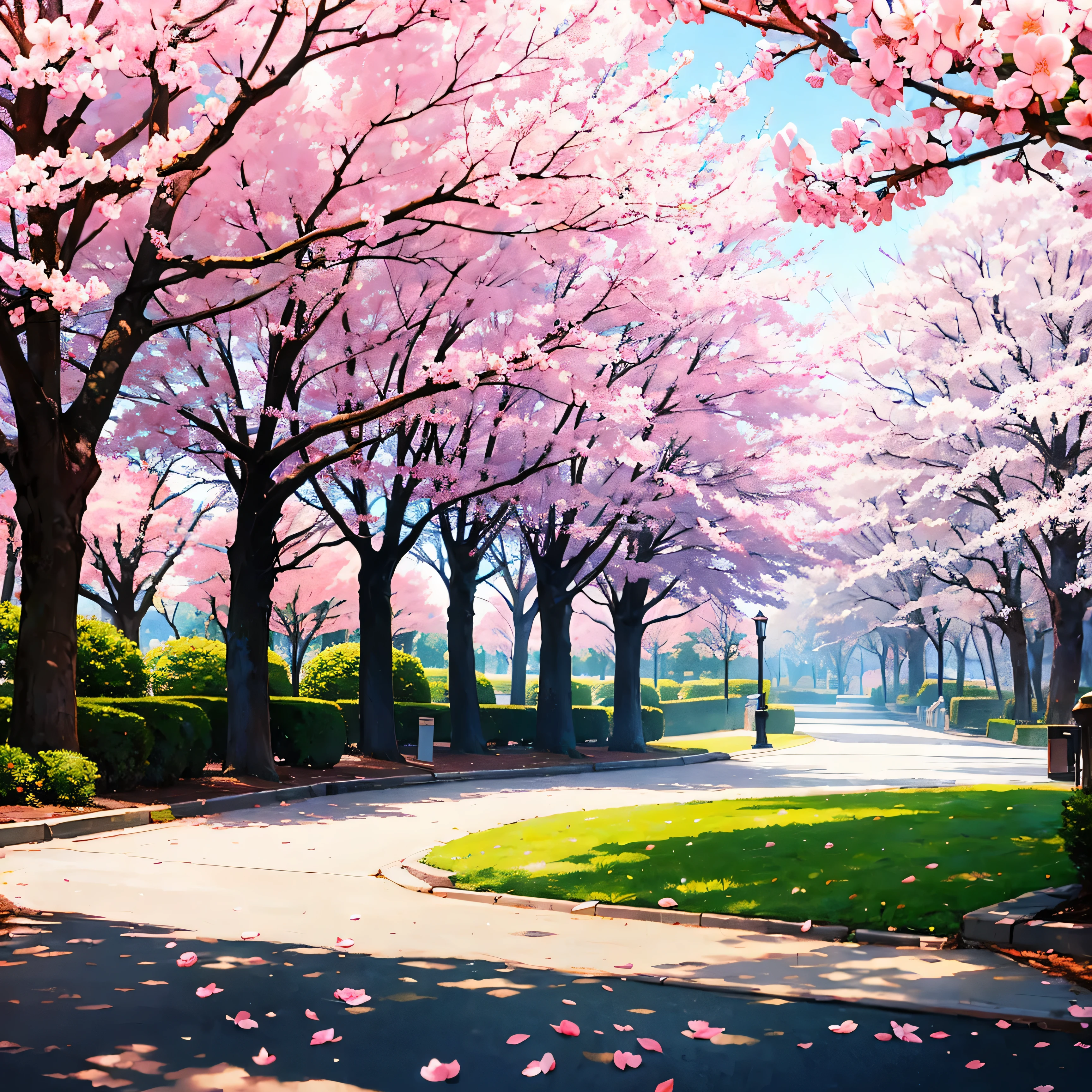 cherry blossom park, sakura, park, japanese traditional park, 