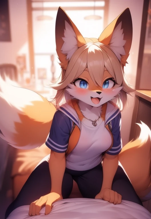 (furry art, Uploaded to e621:1.4), (masterpiece:1.3), (highest quality:1.2),(2D:1.0), (anime:1.0), (shape:1.0), (sharp:1.2), (night_environment), (restaurant), (clear, shiny:0.8), (Material:1.1), (Super detailed:1.0) (1girl, alone), (Fox_girl, anthro furry:1.6), (anthro_woman_Fox:1.2), sexy, orange tail, (slim waist), thick thighs, wide hips, thigh height, often play sports, Jolt, bent down, POV from behind, sitting in a chair、chest、bed、naked、custom、C Cup、Ahegao、sex、tits