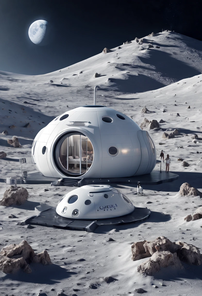 capsuled resort in the moon,