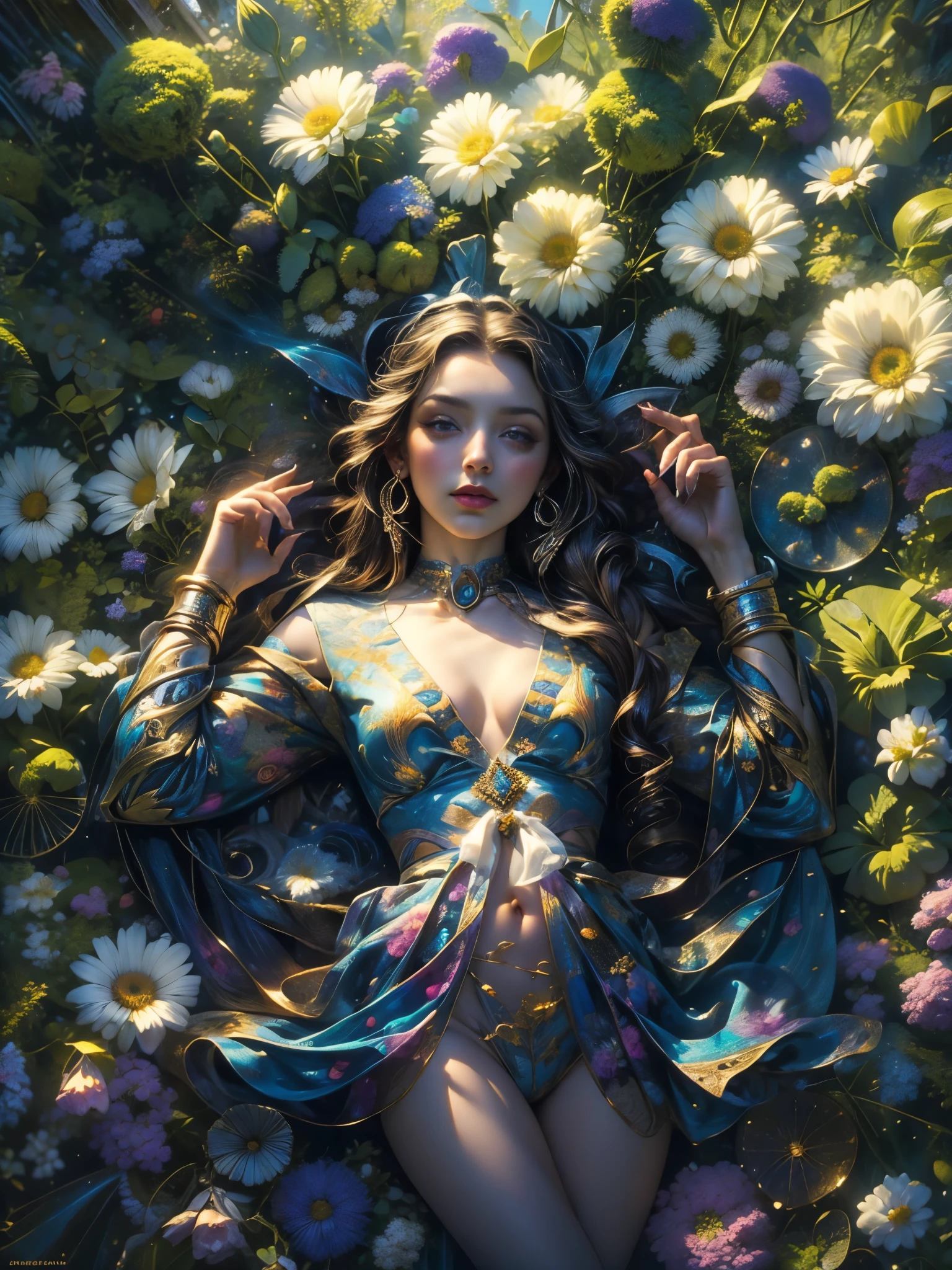 best quality, masterpiece, ultra high resolution, (CCDDA Artstyle: 1.2),
beautiful flowers growing in someone's garden, in style of Tamara Lempicka, ThetaCursed, Michael Parkes, Gustav Klint, Raffaello Ossola, Tiffany Bozic, Tim O'Brien, Wassily Kandinsky, Paul Klee