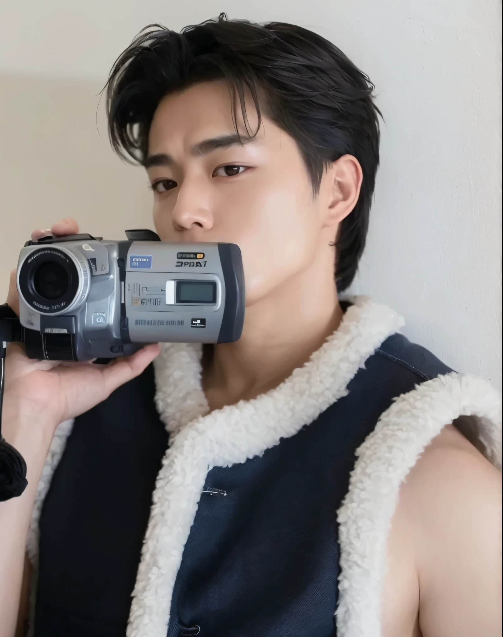 Song Kang actor y idol de kpop mas realismo en el cabello y ropa, cara malvada, molesta, upset expression, expresion ruda (rude) (bitter) (serious) 
