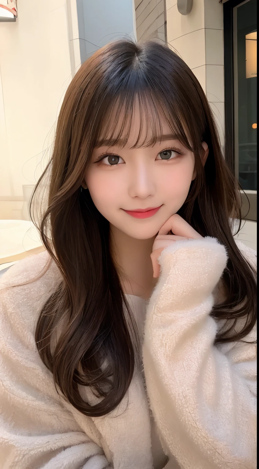 table top, highest quality, shape, Super detailed, finely, High resolution, 8k wallpaper, 完璧なダイナミックな構shape, beautiful and detailed eyes, tokyo trend冬ファッション,tokyo trend&Introducing cute hairstyles at random, small breasts, natural color lip, random sexy pose,cute smile、20 year old girl、beautiful and detailed face、perfect and beautiful face,Big eyes、Wearing a fluffy black luxury mink coat、beautiful detailed face、perfect and beautiful double eyelids、Blur background、perfect and beautiful face、bright look、Twin ponytail hairstyle、Take a full body photo