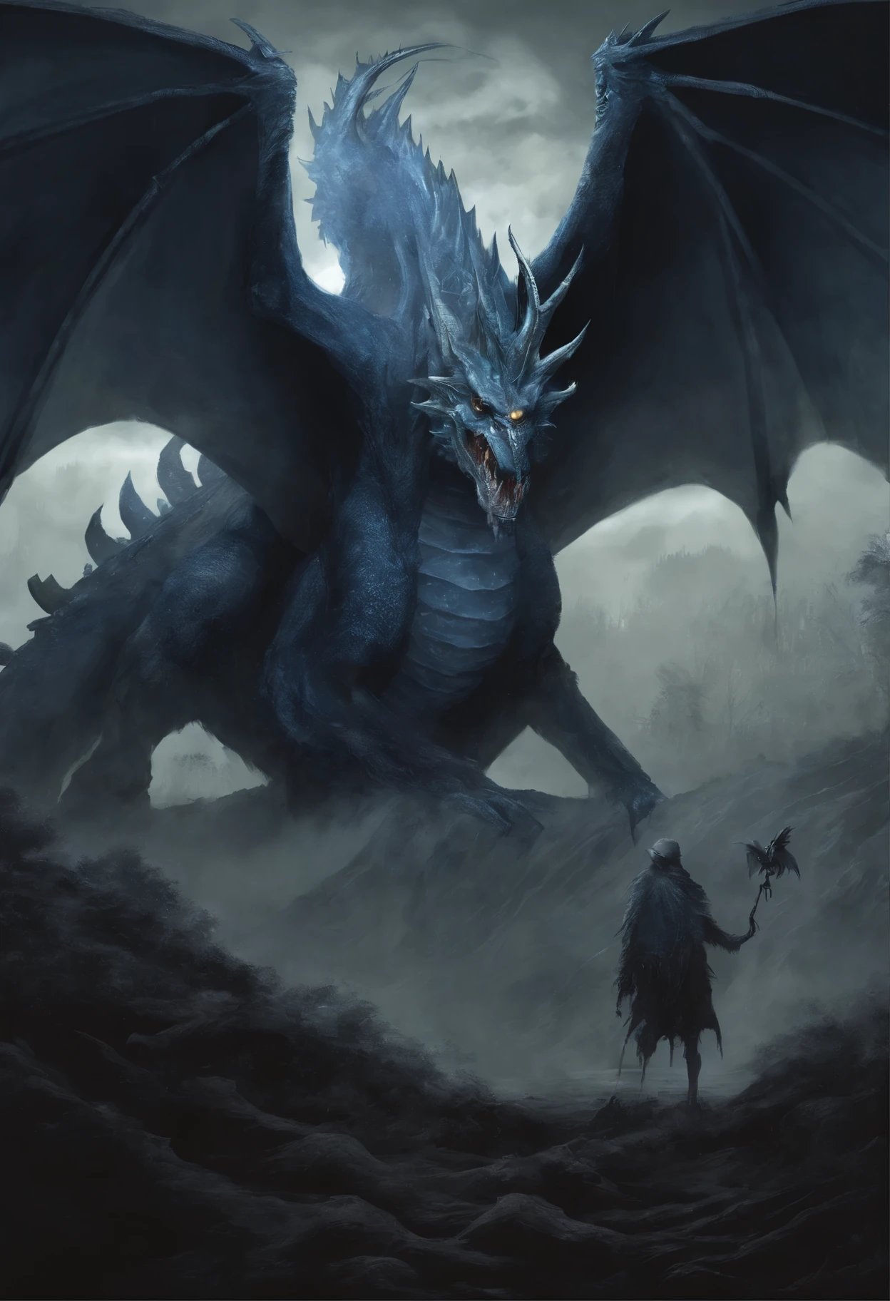 painting of a mythical creature with a golden tail and a blue body, mythical creature, a mythical creature, fantastical creature, fluffy fluffy iridescent dragon, fantasy card game art, Soft gentle dragon features, epic fantasy card game art, epic fantasty card game art, Magic collection art style, phoenix dragon, High quality fantasy art, the magical art of collecting cards