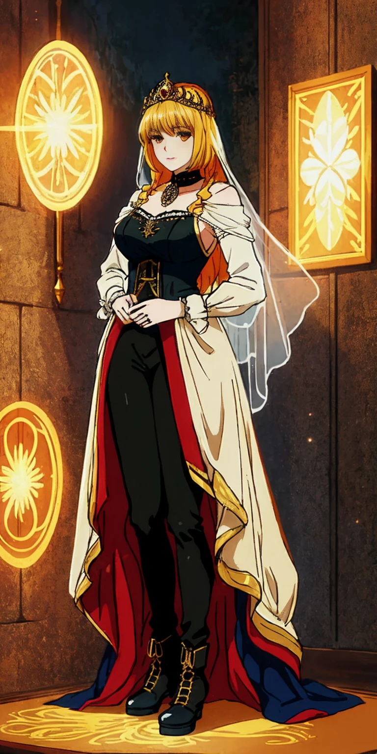 full body of a woman in a dress with a veil, feet together, standing feet together, militar boots, beautiful fantasy maiden slave warrior, beautiful fantasy art portrait, fantasy victorian art, medieval fantasy art, beautiful and elegant queen Roxxane, portrait of queen of light, fantasy portrait art, gothic fantasy art, a beautiful fantasy empress
