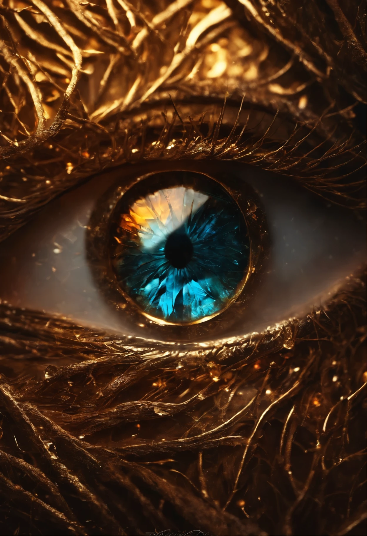 tear, branches, diamond, rhythm, pulse, fire, gold