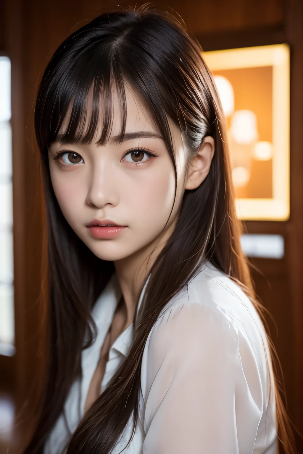 (Raw photo, Best Quality), (Realistic, photographrealistic: 1.3), Best Quality, Highly detailed, masutepiece, Hyper Detail, Illustration, 1 girl,ar old,半身_Body, Dynamic Angle, world masterpiece theater, Messy_long_hair, Best Quality, Extremely Detailed CG Uniform 8k Wallpaper, inky, amazing, Cinematic lighting, lens_f lare,dunhuang_Style,Brunet, Real Man
